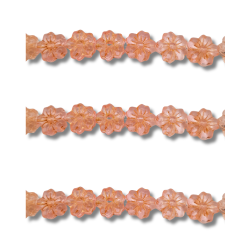 Filo di Cristalli a Forma di Fiore in Resina rosa cipria