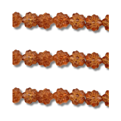 Filo di Cristalli a Forma di Fiore in Vetro bronze