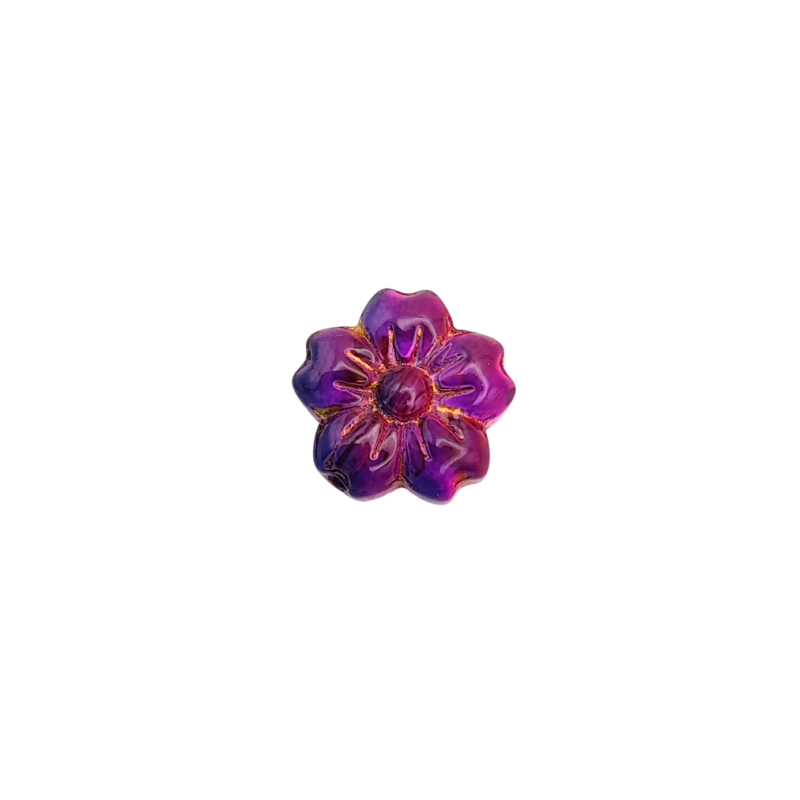 Filo di Cristalli a Forma di Fiore in Resina violet 13 mm