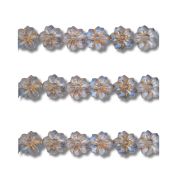 Filo di Cristalli a Forma di Fiore in Vetro lily grey
