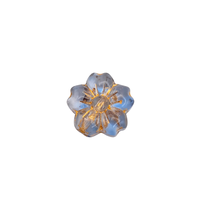 Filo di Cristalli a Forma di Fiore in Resina lily grey 13 mm